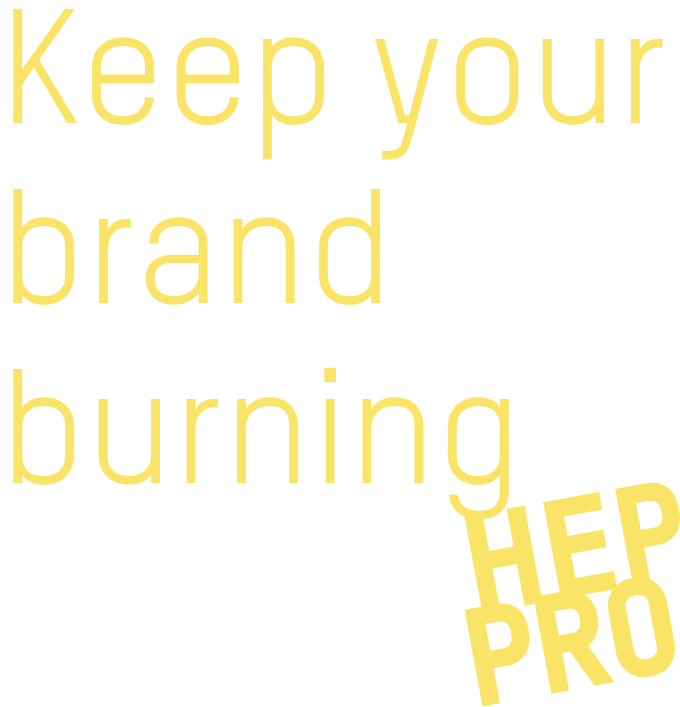 heppro logo with Keep your brand burning text